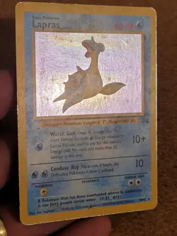 Pokemon Lapras Fossil Holo Card 10/62 Rare - Image 2