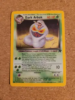 Pokemon Dark Arbok TCG Holo Rare Card 02/82 Team Rocket - Image 1