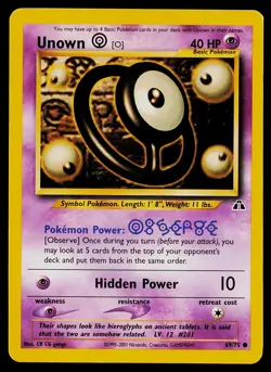 Pokemon Card Unown [O] 69/75 Neo Discovery Common - Image 1