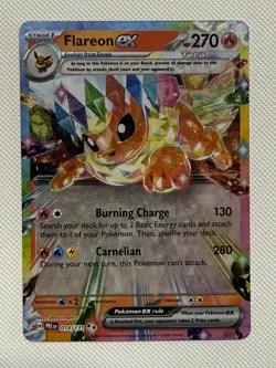 Pokemon TCG Flareon EX Prismatic Evolutions Card 14/131 Double Rare Near Mint - Image 1