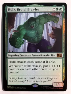 MTG Marvel Super Heroes 0833 Welcome Deck Legend Hulk Brutal Brawler Mythic FOIL - Image 1