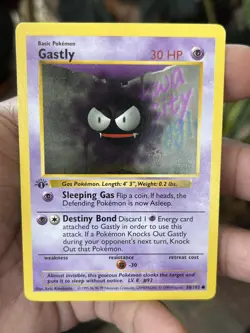 Gastly 50/102 Base Set Shadowless 1st Edition Common LP 1999 Pokemon TCG - Image 3