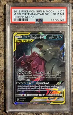 Pokemon Co 2019 Unified Minds Mega Sableye & Tyranitar GX 126/236 PSA 10 - Image 1
