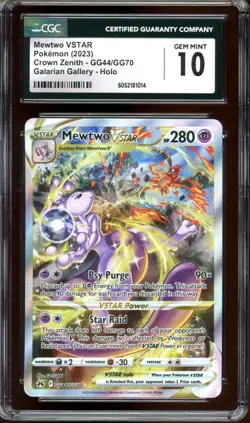 PSA 10 Mewtwo VSTAR GG44/GG70 Alt Art Crown Zenith 2023 Pokemon - Image 1