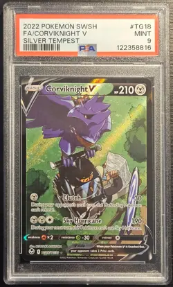 ⭐PSA 9 Corviknight V - TG18/TG30 ⭐Silver Tempest Pokemon - Image 1
