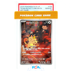 PSA 10 Japanese Team Rocket's Meowth AR 109/098 Glory of Team Rocket Pokemon - Image 1