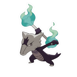 Alolan Marowak Waterproof Die-Cut Sticker - Image 1