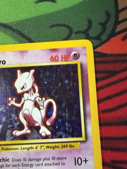 Mewtwo 10/102 Holo Base Set Pokemon MP - Image 3