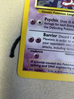 Mewtwo 10/102 Holo Base Set Pokemon MP - Image 5