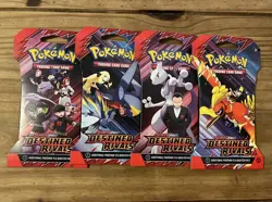 Pokemon TCG Destined rivals sleeved art set of 4. new - Image 1