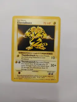 1999 Pokemon Base Set Electabuzz Shadowless 20/102 Rare MP English - Image 1