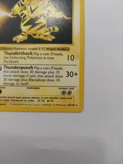 1999 Pokemon Base Set Electabuzz Shadowless 20/102 Rare MP English - Image 4