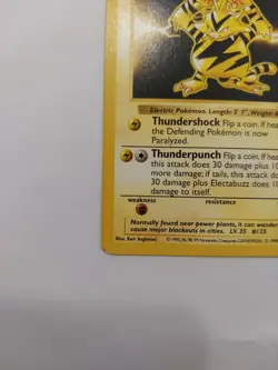 1999 Pokemon Base Set Electabuzz Shadowless 20/102 Rare MP English - Image 5