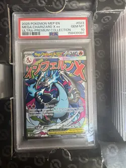 2025 POKEMON MEP EN #023 MEGA CHARIZARD X ex UL TRA-PREMIUM COLLECTION PSA 10 - Image 3
