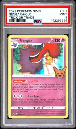 2021 POKEMON SWORD & SHIELD CHILLING REIGN TRICK OR TRADE 2022 GENGAR-HOLO PSA 9 - Image 1