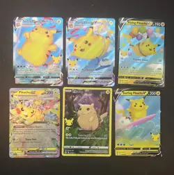 Pokemon TCG Pikachu Lot Of 6 Surfing/Flying Pikachu VMAX,V,Pikachu ex Holo - Image 1