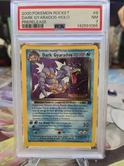 2000 POKEMON TEAM ROCKET #8 DARK GYARADOS HOLO PRERELEASE - PSA 7 - Image 3