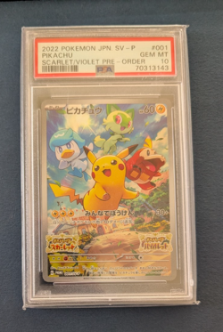 2022 POKEMON JAPANESE SV PROMO #001 PIKACHU SCARLET/VIOLET PRE-ORDER PSA 10 - Image 3
