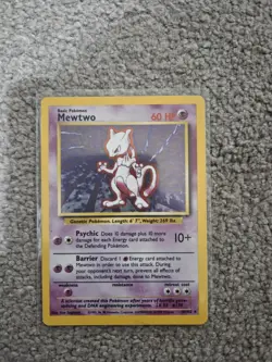 Pokemon Mewtwo Base Set Holo 10/102 MP - Image 1