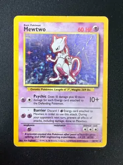 Mewtwo - 10/102 - Holo Rare - Unlimited Edition Base Set (MP)#5 Pokemon - Image 1