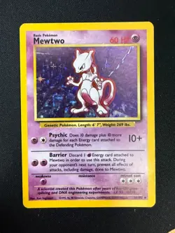 Mewtwo - 10/102 - Holo Rare - Unlimited Edition Base Set (MP)#7 Pokemon - Image 1