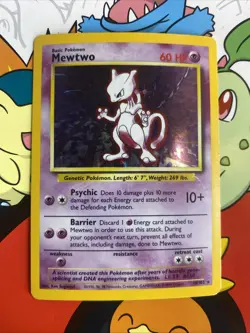 Pokemon Mewtwo 10/102 Holo Rare Base Set LP/MP - Image 1