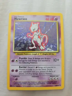Pokemon Base Set Mewtwo Holo 10/102 Unlimited Vintage WOTC LP/MP - Image 1