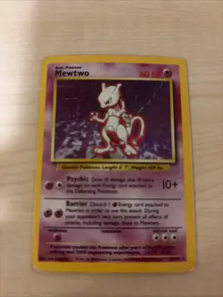 1999 Pokemon Mewtwo 10/102 Holo Rare Base Set WOTC Vintage MP/HP - Image 1