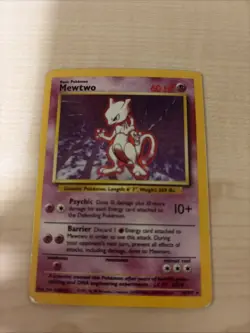 1999 Pokemon Mewtwo 10/102 Holo Rare Base Set WOTC Vintage MP/HP - Image 5