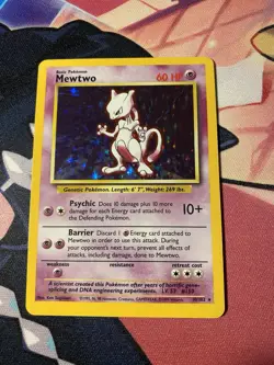 Mewtwo 10/102 Base Set Holo Pokemon TCG MP - Image 1