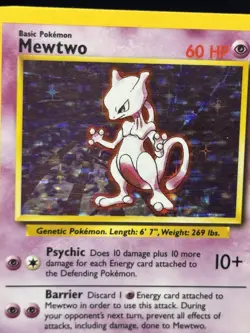 Pokemon TCG Mewtwo Base Set 10/102 Holo 1995, 95, 98 Wizards Base Set MP - Image 3
