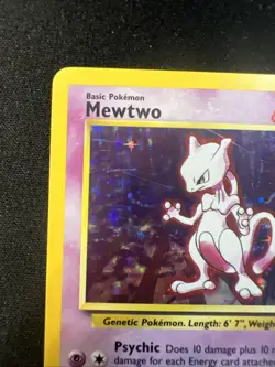 Pokemon TCG Mewtwo Base Set 10/102 Holo 1999-2000 Holo Rare LP/MP+ - Image 2