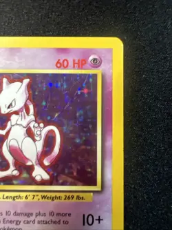 Pokemon TCG Mewtwo Base Set 10/102 Holo 1999-2000 Holo Rare LP/MP+ - Image 3