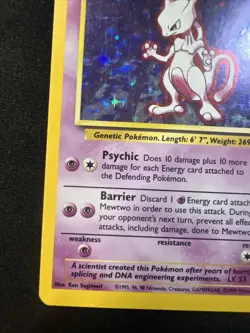 Pokemon TCG Mewtwo Base Set 10/102 Holo 1999-2000 Holo Rare LP/MP+ - Image 4