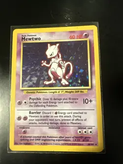 Pokemon TCG Mewtwo Base Set 10/102 Holo MP - Image 1