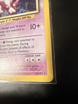 Pokemon TCG Mewtwo Base Set 10/102 Holo MP - Image 4