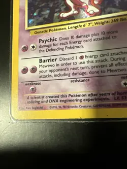 Pokemon TCG Mewtwo Base Set 10/102 Holo MP - Image 5