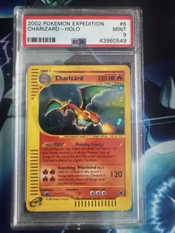 Pokemon TCG Charizard 6/165 Expedition Base Set Holo Rare 2002 PSA 9 EN - Image 1