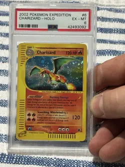 Pokemon TCG Charizard Holo Rare Expedition Base Set 6/165 2002 PSA 6 - Image 1