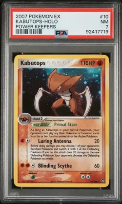 Pokemon EX Power Keepers Holo Card #10 Kabutops PSA 7 - Image 1