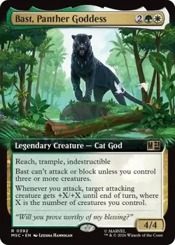 MTG Bast, Panther Goddess (Extended Art) 392 R Commander: Marvel Super Heroes NM - Image 1