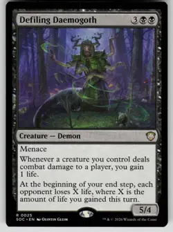 Defiling Daemogoth Rare Commander: Secrets of Strixhaven 25 MTG Near Mint 2026 - Image 1