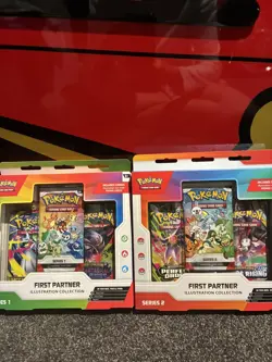 Pokemon TCG First Partner Illustration Collection Series 1 and 2 Sealed Set - Image 1