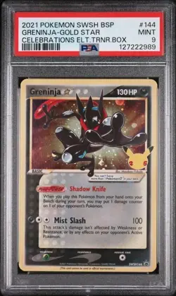 Greninja Gold Star SWSH144 Black Star Promo Celebrations Pokemon TCG PSA 9 - Image 1