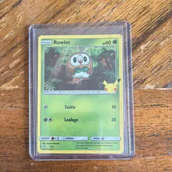 Pokemon Rowlet Promo Holo McDonald's 25th Anniversary 007/025 60 HP Basic - Image 1
