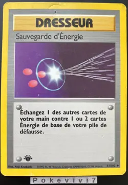 Carte Pokemon SAUVEGARDE D'ENERGIE 81/102 Unco Set de Base Wizards EDITION 1 FR - Image 1
