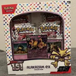 Pokemon TCG Scarlet & Violet 151 Alakazam ex Collection Box 7 Cards Boosters - Image 1