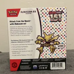 Pokemon TCG Scarlet & Violet 151 Alakazam ex Collection Box 7 Cards Boosters - Image 2