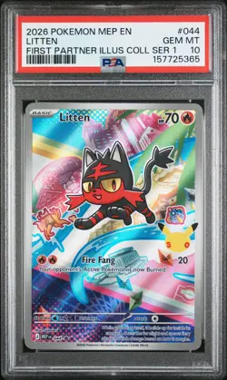 Litten 044 First Partner Illustration Collection Series 1 Pokemon PSA 10 - Image 1
