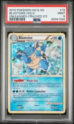 Blastoise - Unleashed Cracked Ice Holo #13/95 - 2010 Pokemon HGSS - PSA 9 Pop 82 - Image 1